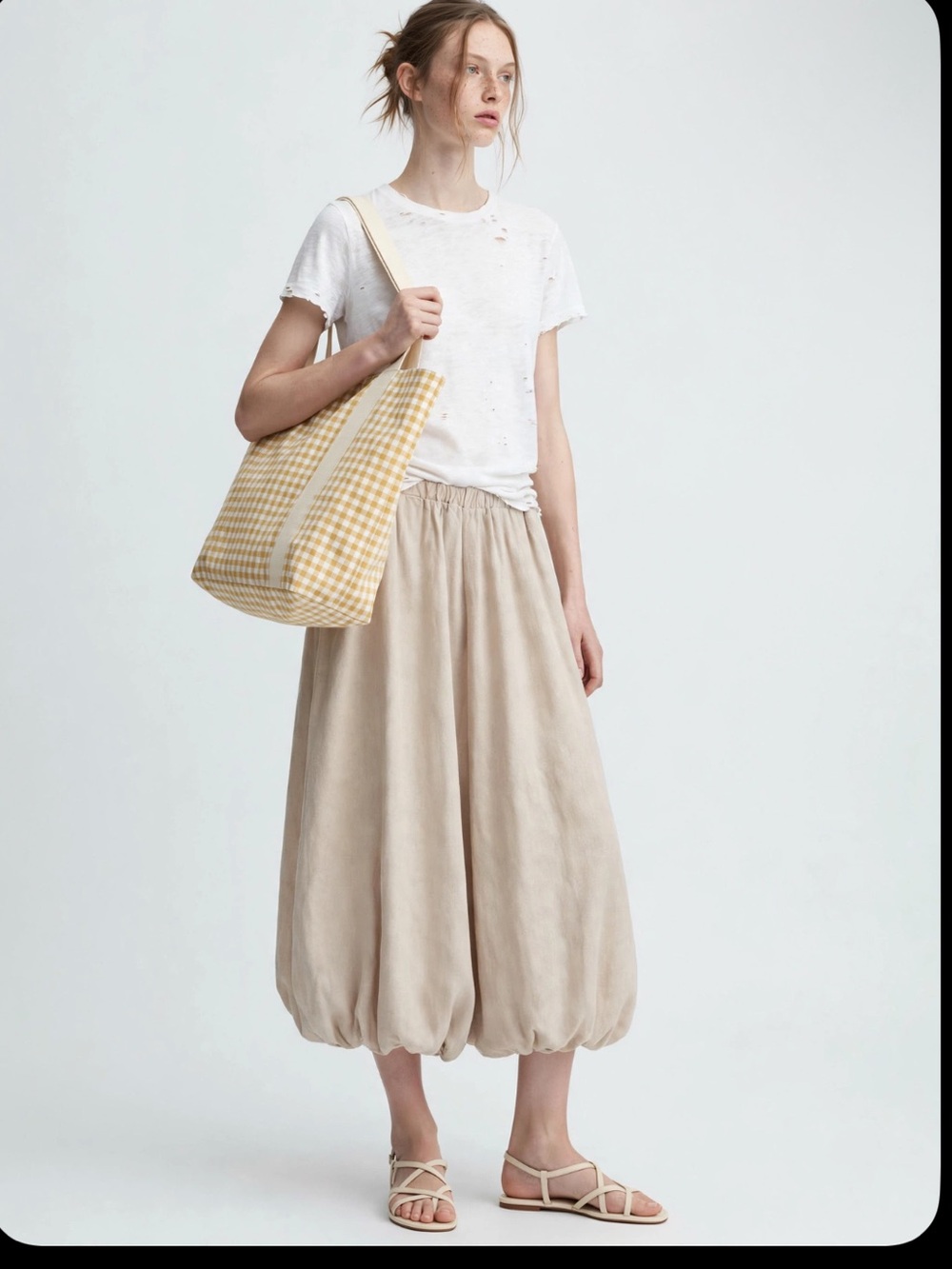 Made in Italy bubble hem lined linen skirt